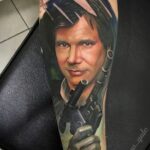 tatouage La guerre des étoiles, Han Solo, Tatouage avant-bras, tatouage couleur, Galina Simakina, Excess tattoo, tatouage Star Wars, tatouages film, tatouage x-wing