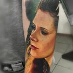 tatouage portrait de femme, tatouage couleur, tatouage avant-bras, tattooeuse Galina Simakina, Excess tattoo, tatouages