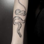 tatouage serpent avant bras en noir